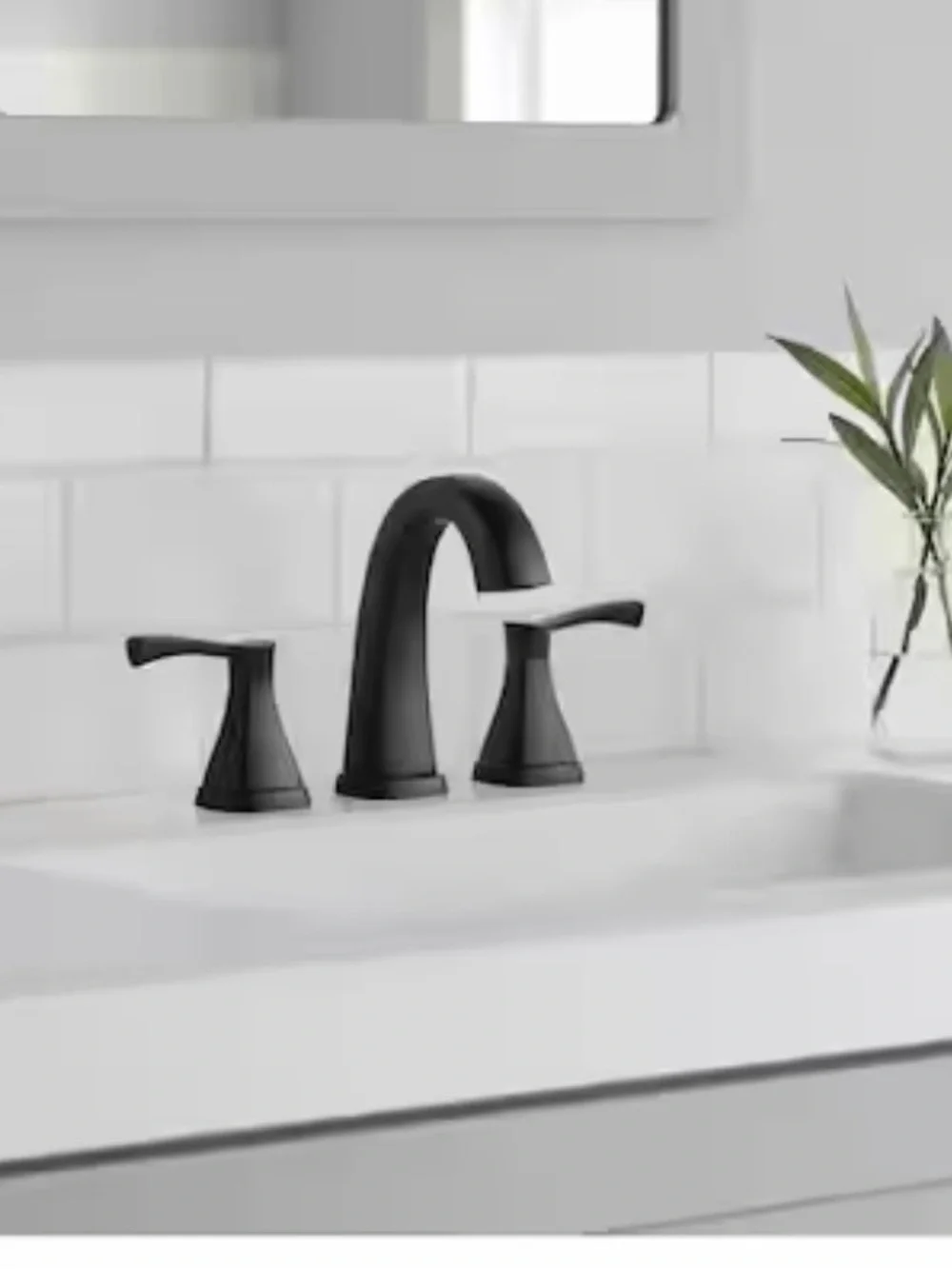 Glacier Bay Calandine Matte Black Two-Handle Bathroom Faucet - 8 in Widespread